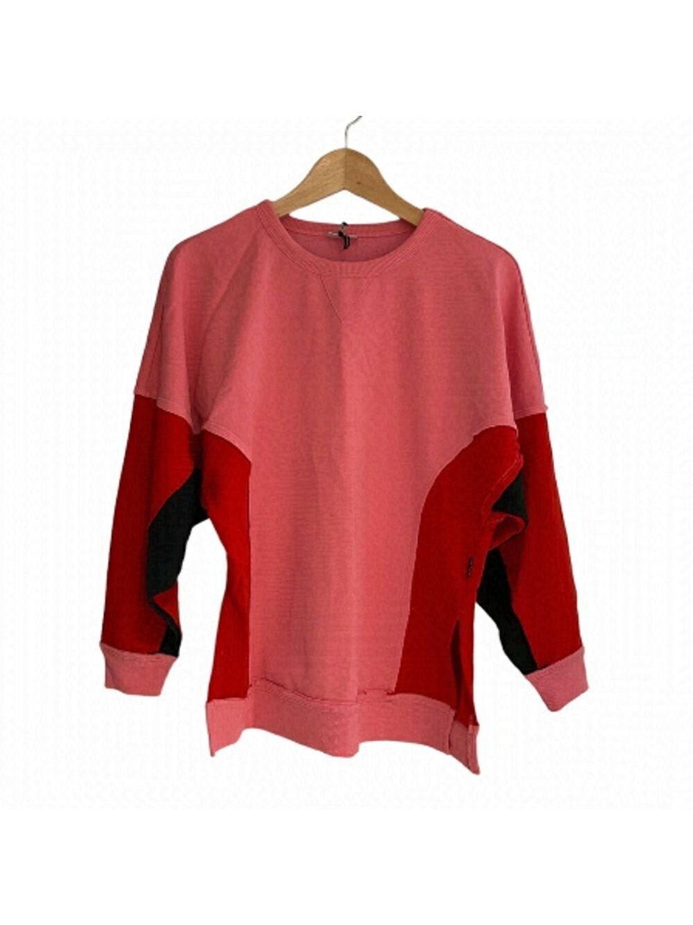 NOISY MAY dolman sleeve colour block tunic sweatshirt - size xs